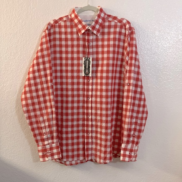 INTERNATIONAL LAUNDRY Button Down Plaid Shirt, Linen-Cotton, Sz. L/NWT - Picture 3 of 17